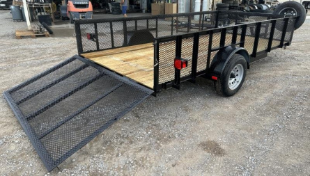 New 2025 Road Boss 83"x14' Single Axle 2' Mesh sides & 4' Gate Utility Trailer