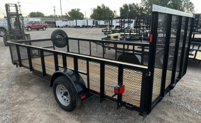 New 2025 Road Boss 83"x14' Single Axle 2' Mesh sides & 4' Gate Utility Trailer