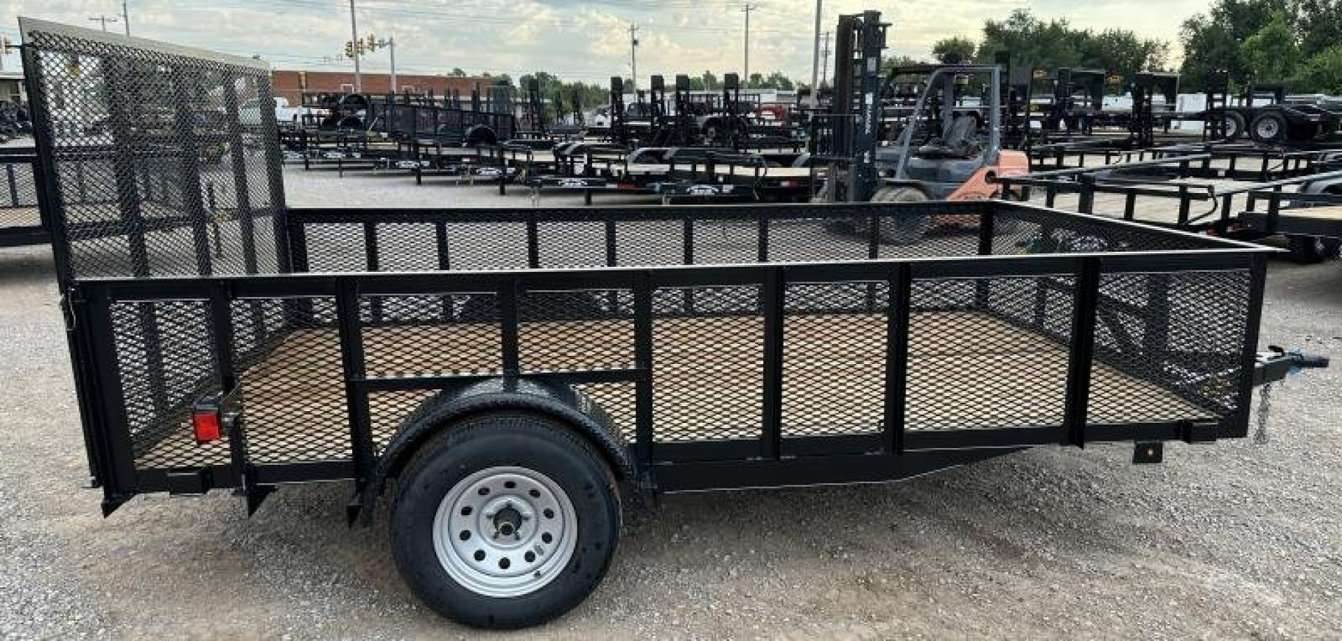 New 2025 Road Boss 83"x12' Single Axle 2' Mesh Sides & 4' gate Utility Trailer