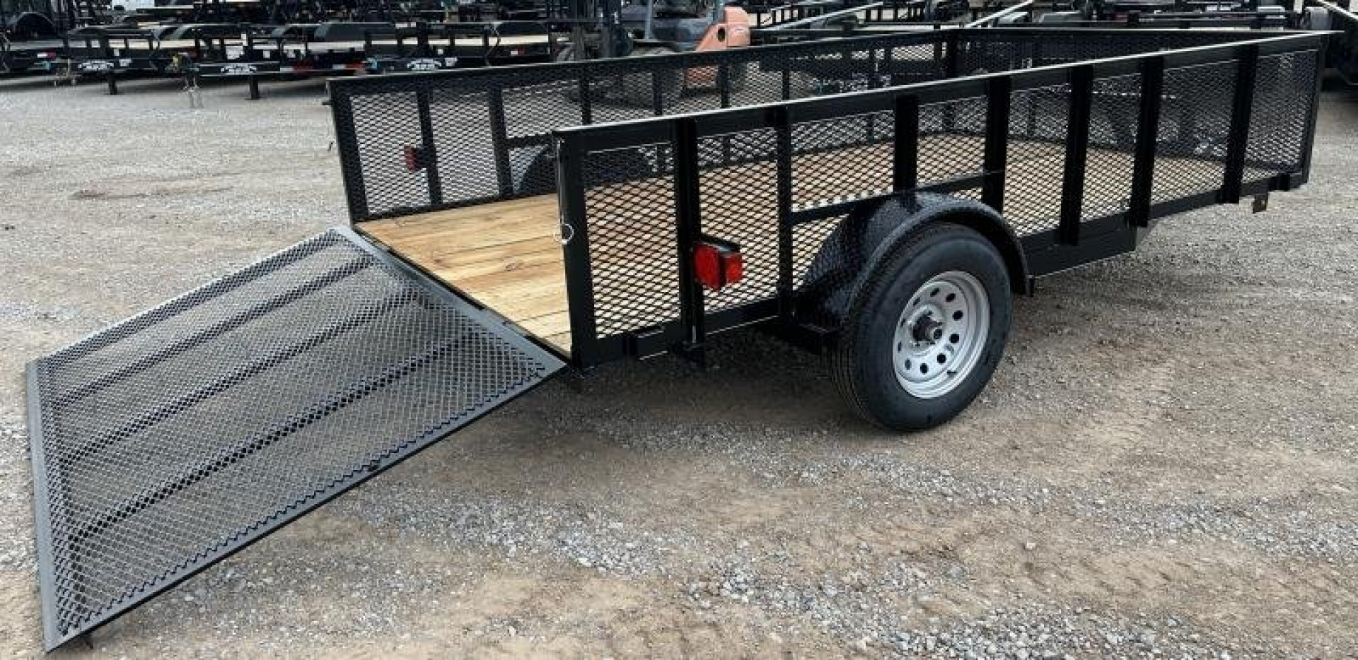 New 2025 Road Boss 83"x12' Single Axle 2' Mesh Sides & 4' gate Utility Trailer