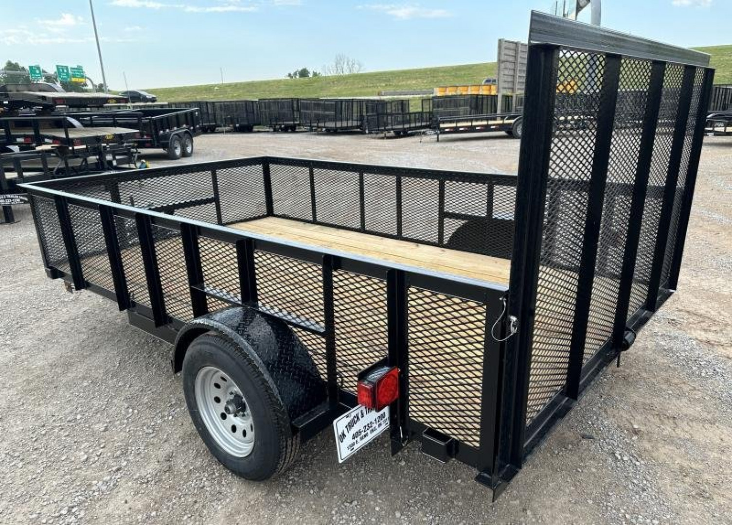 New 2025 Road Boss 83"x12' Single Axle 2' Mesh Sides & 4' gate Utility Trailer