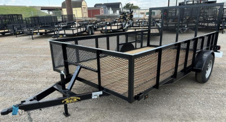 New 2025 Road Boss 83 x12' Single Axle 2' Mesh Sides & 4' gate Utility Trailer