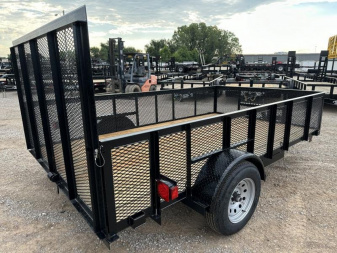 New 2025 Road Boss 83"x12' Single Axle 2' Mesh Sides & 4' gate Utility Trailer