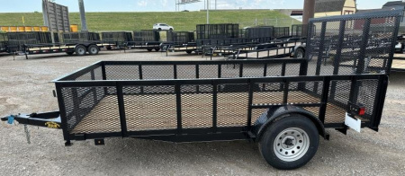 New 2025 Road Boss 83"x12' Single Axle 2' Mesh Sides & 4' gate Utility Trailer