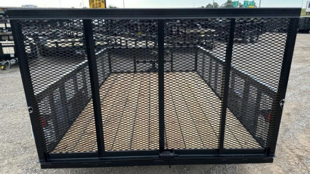 New 2025 Road Boss 83"x12' Single Axle 2' Mesh Sides & 4' gate Utility Trailer