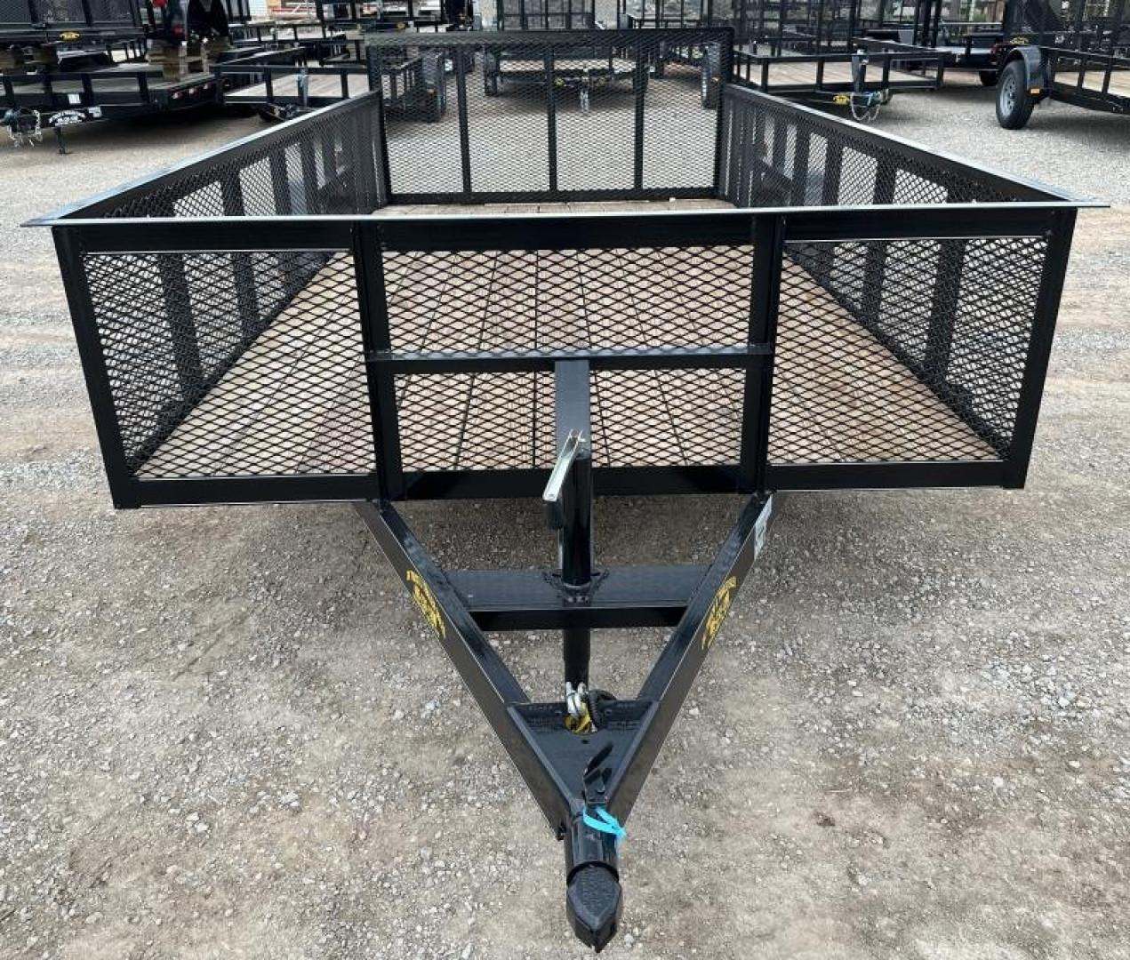 New 2025 Road Boss 83"x14' Single Axle, 2' mesh sides, dove & 3' gate Utility Trailer