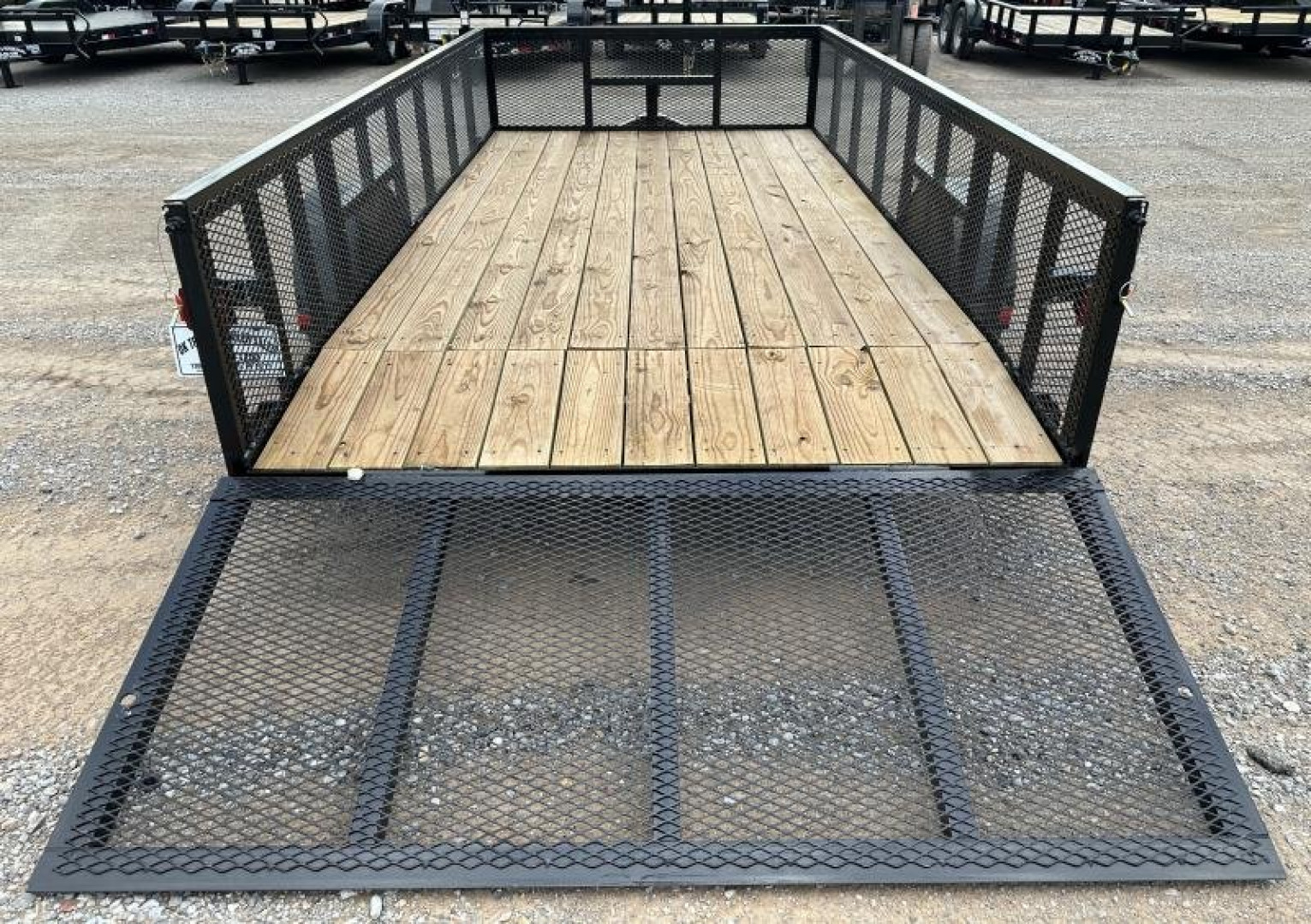 New 2025 Road Boss 83"x14' Single Axle, 2' mesh sides, dove & 3' gate Utility Trailer