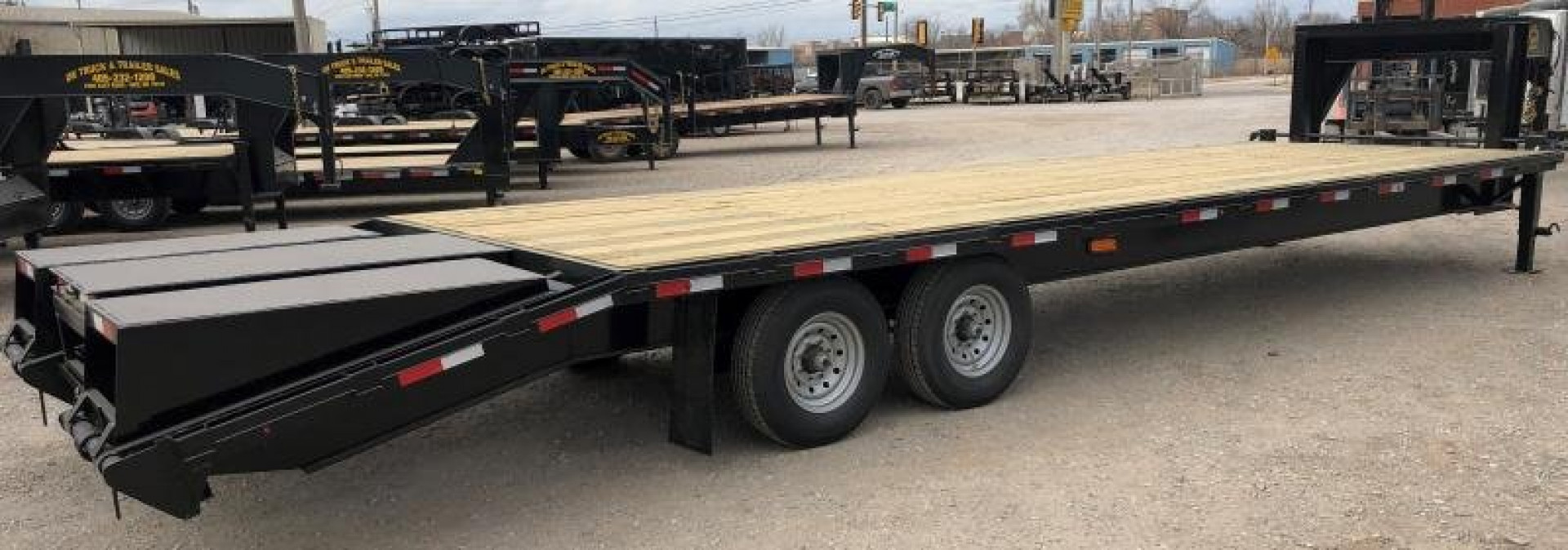 New 2025 Road Boss 30' Tandem Axle Gooseneck with Combo Dove Equipment Trailer
