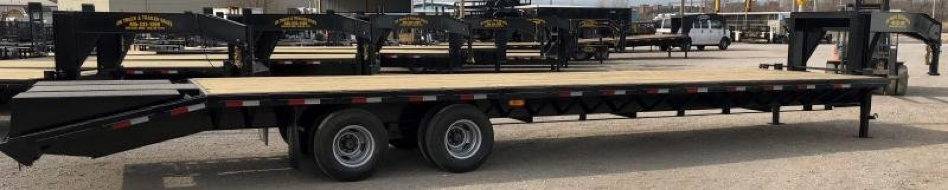 New 2025 Road Boss 35' Tandem Dual Gooseneck with Combo Dove tail Equipment Trailer