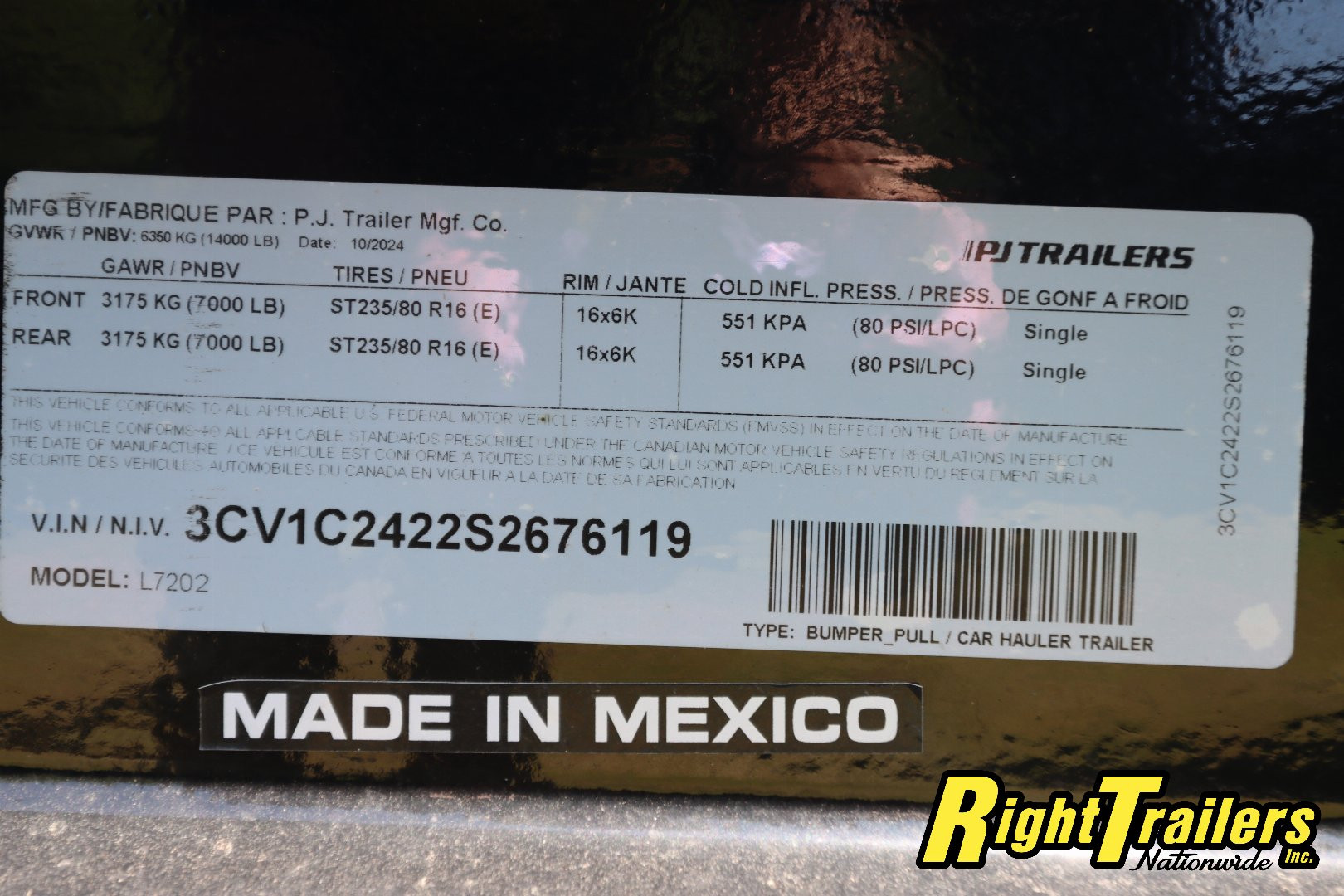 New 2025 8.5X20 PJ Deckover Equipment Trailer