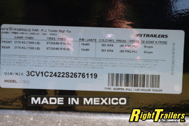 New 2025 8.5X20 PJ Deckover Equipment Trailer