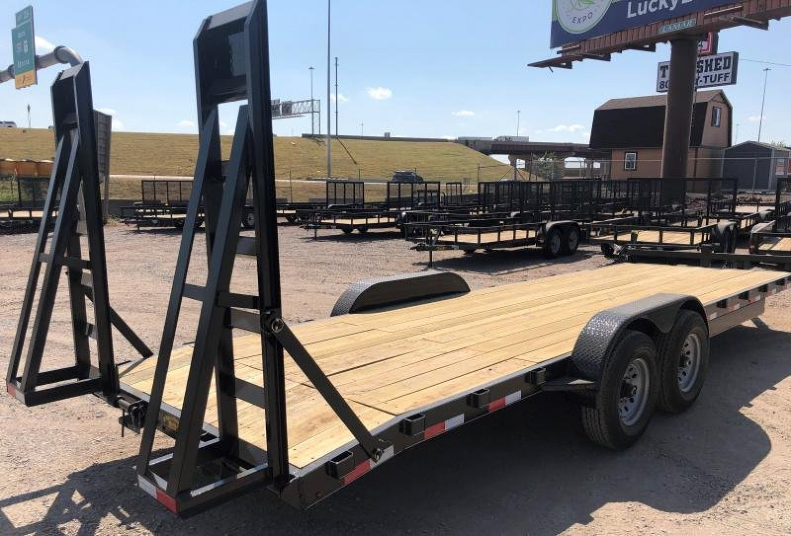 New 2025 Road Boss 83"x24' Heavy Duty 7k Bumperpull Stand Up Ramps Equipment Trailer