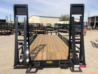 New 2025 Road Boss 83" x 20' 5200# Pipe Top, Dove, Stand Up Ramp Equipment Trailer