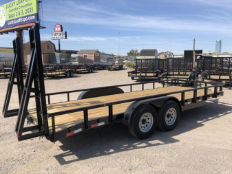 New 2025 Road Boss 83" x 20' 5200# Pipe Top, Dove, Stand Up Ramp Equipment Trailer