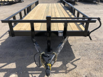New 2025 Road Boss 83" x 20' Heavy Duty Pipe Top, Dove, Slide in ramps Utility / Equipment Trailer