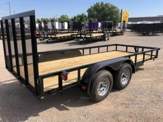 New 2025 Road Boss 77" x 16' Tandem Axle with 4' Gate Utility Trailer
