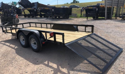 New 2025 Road Boss 77" x 16' Tandem Axle with 4' Gate Utility Trailer