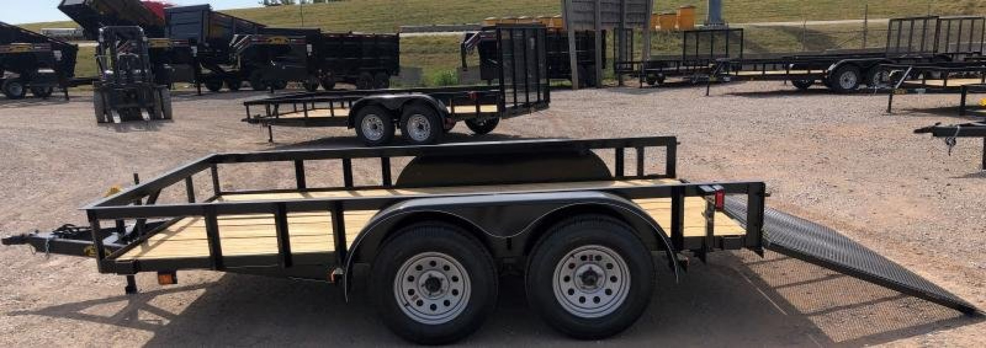 New 2025 Road Boss 83" x 14' Tandem Axle with a 4' Rear Gate Utility Trailer