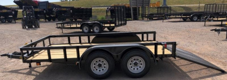 New 2025 Road Boss 83" x 14' Tandem Axle with a 4' Rear Gate Utility Trailer
