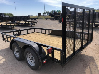 New 2025 Road Boss 83" x 14' Tandem Axle with a 4' Rear Gate Utility Trailer