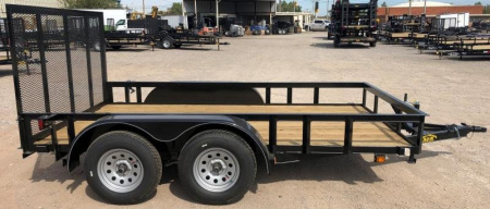 New 2025 Road Boss 83" x 14' Tandem Axle with a 4' Rear Gate Utility Trailer