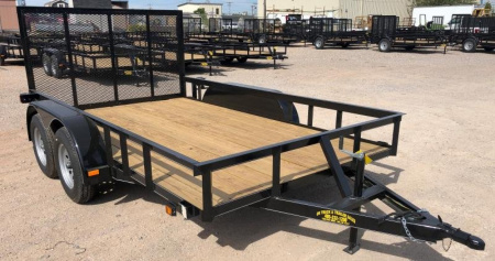 New 2025 Road Boss 83" x 14' Tandem Axle with a 4' Rear Gate Utility Trailer