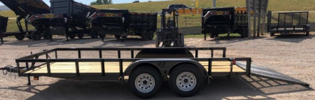 New 2025 Road Boss 83x16 Tandem Axle 4'gate with ramps in gate Utility Trailer