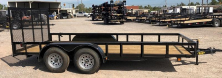New 2025 Road Boss 83"x16' Tandem Axle Landscape with 4' Gate Utility Trailer