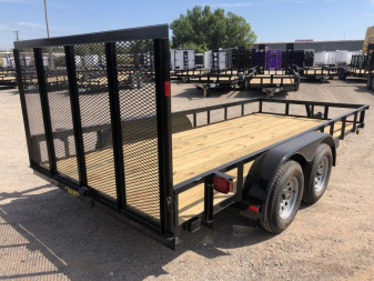 New 2025 Road Boss 83"x16' Tandem Axle Landscape with 4' Gate Utility Trailer