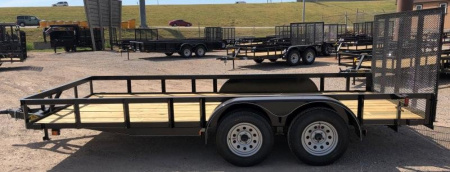 New 2025 Road Boss 83"x16' Tandem Axle Landscape with 4' Gate Utility Trailer