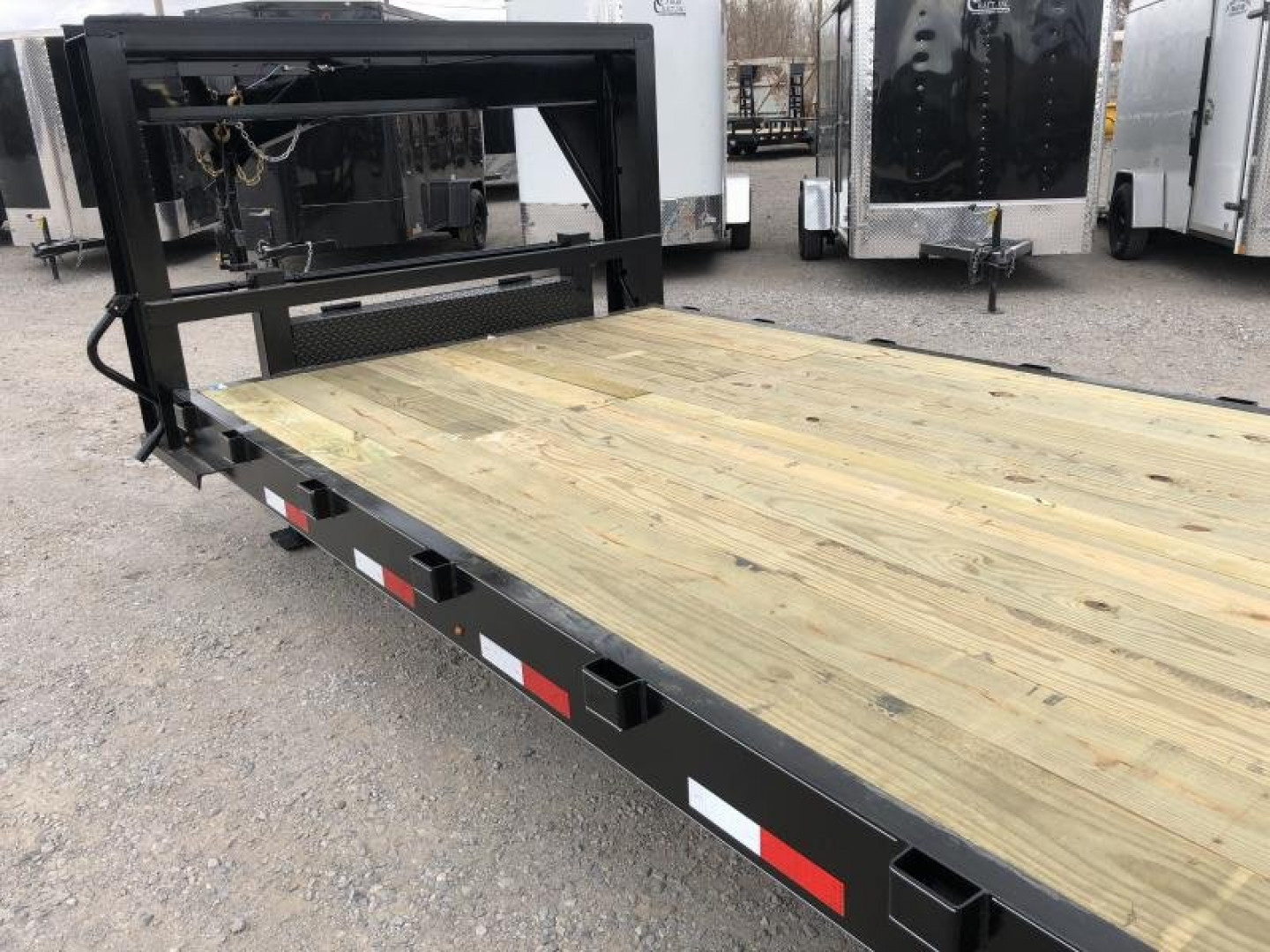 New 2025 Road Boss 83"x24' Tandem Axle Gooseneck No Rail Stand Up Ramp Equipment Trailer