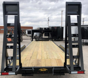 New 2025 Road Boss 83"x24' Tandem Axle Gooseneck No Rail Stand Up Ramp Equipment Trailer