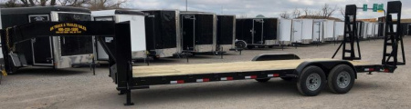New 2025 Road Boss 83"x24' Tandem Axle Gooseneck No Rail Stand Up Ramp Equipment Trailer