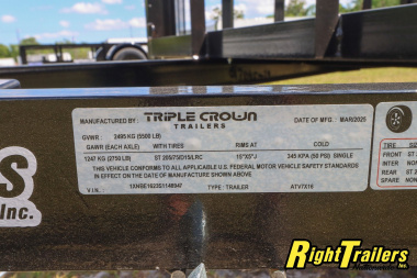 New 2025 7X16 Triple Crown ATV Utility Trailer