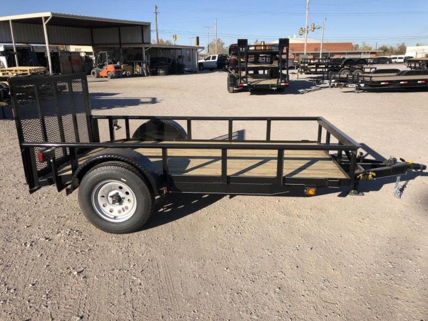 New 2025 Road Boss 5'X10' Single Axle, 3' Gate, Dove, Pipe Top Rail Utility Trailer