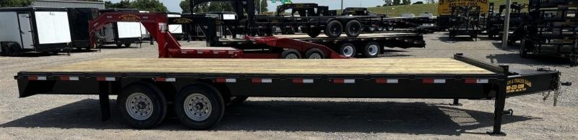 New 2025 Road Boss 102x24 Bumperpull Deck over 14klb Flatbed Trailer