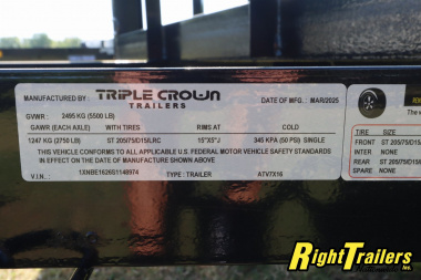 New 2025 7X16 Triple Crown ATV Utility Trailer