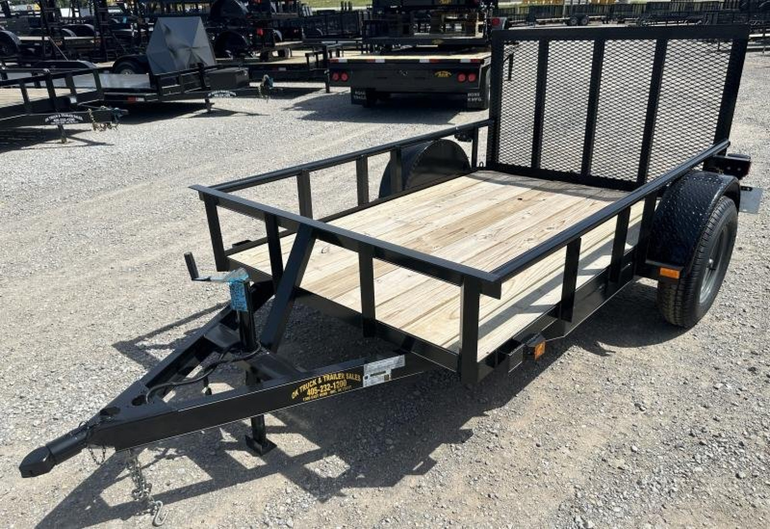 New 2025 Road Boss 5x8 Single Axle, Pipe Rail, Dove, 3' Gate Utility Trailer