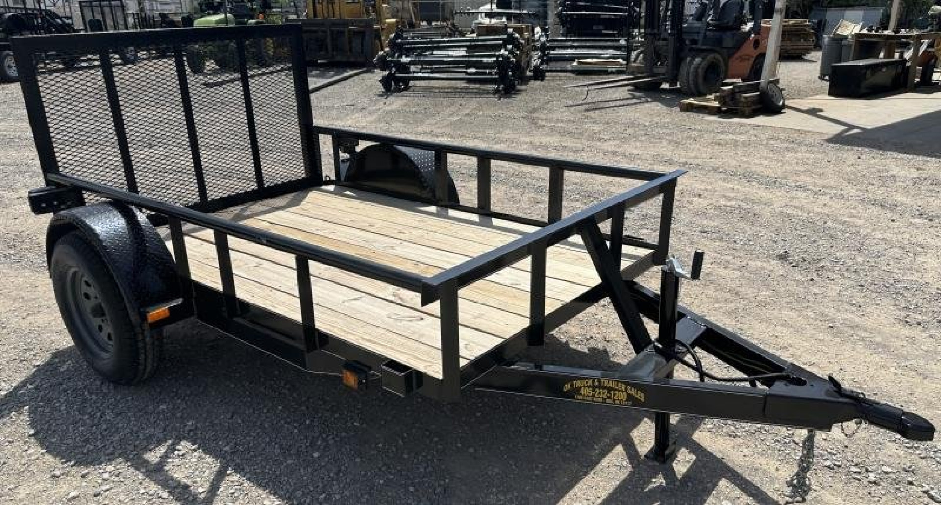 New 2025 Road Boss 5x8 Single Axle, Pipe Rail, Dove, 3' Gate Utility Trailer