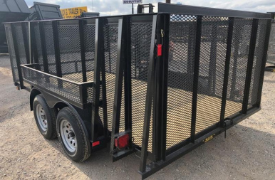New 2025 Road Boss 83"x 14 Tandem Axle Landscape Trailer with 4' Sides Landscape Trailer