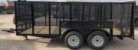 New 2025 Road Boss 83"x 14 Tandem Axle Landscape Trailer with 4' Sides Landscape Trailer