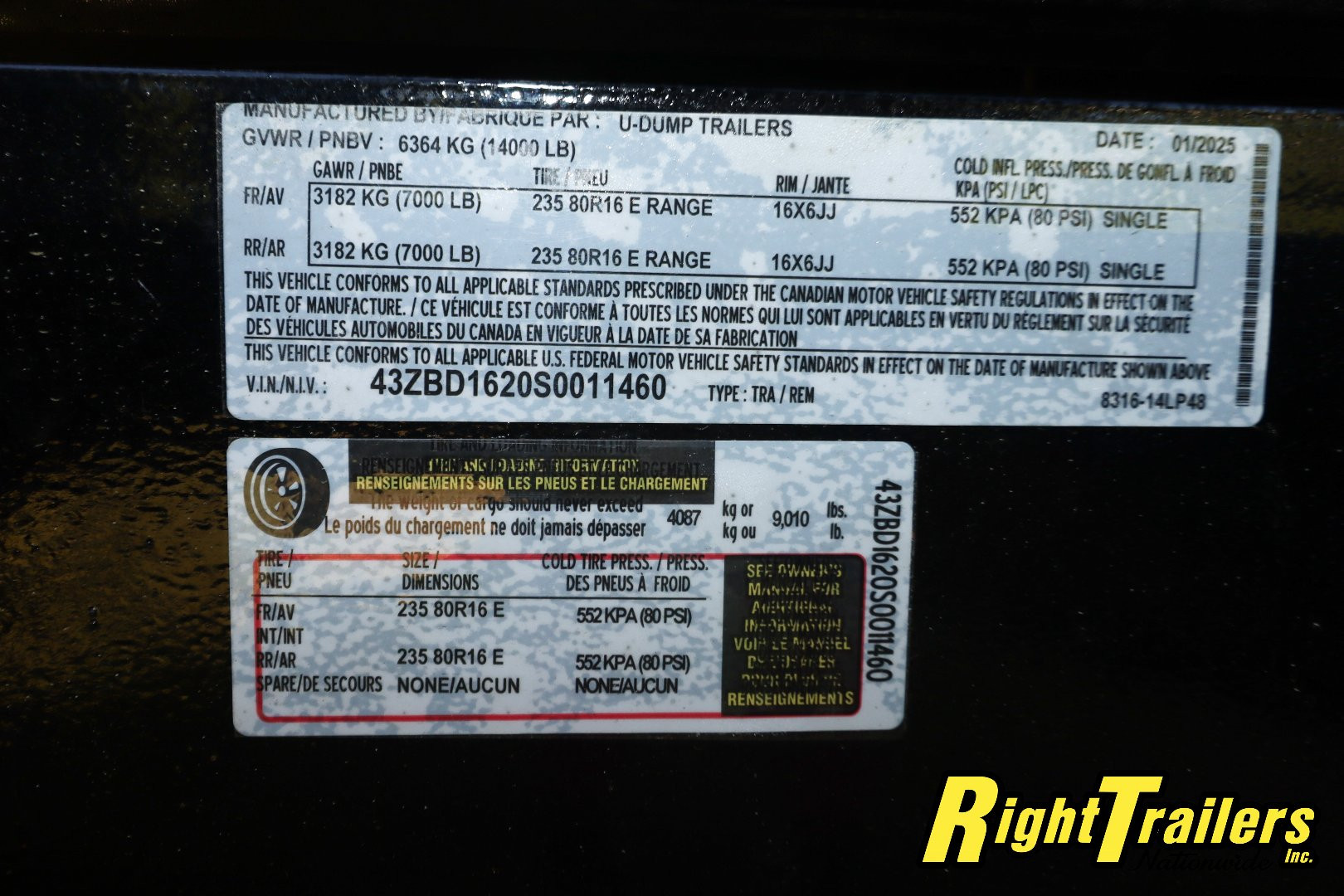 New 2025 7X16 U-DUMP Dump Trailer