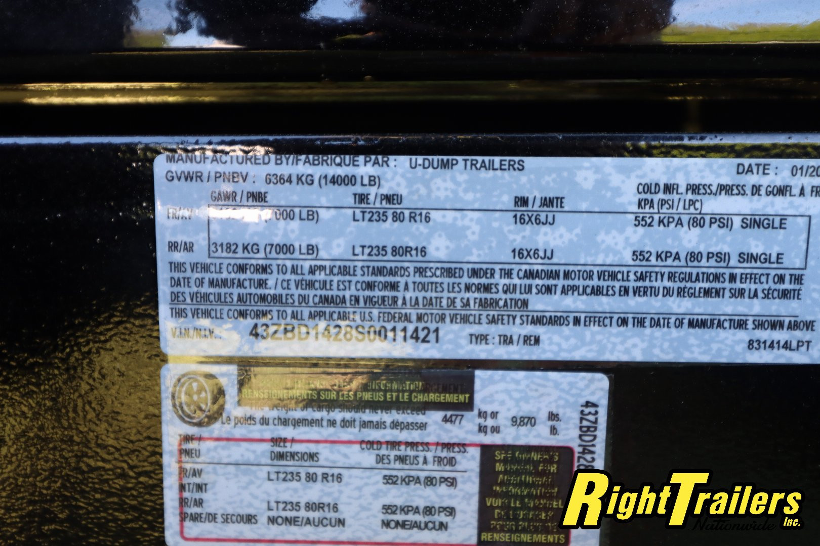 New 2025 7X14 U-Dump Dump Trailer