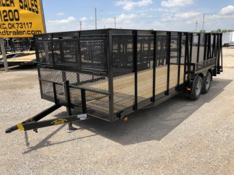 New 2025 Road Boss 83"x20' Tandem Axle Landscape with 4' Sides & Side gate Landscape Trailer