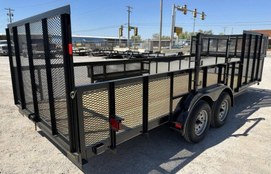 New 2025 Road Boss 83"x20' Tandem Axle Landscape, 2' Sides & Side gate Landscape Trailer