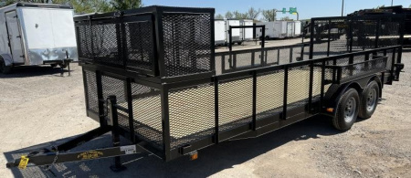 New 2025 Road Boss 83"x20' Tandem Axle Landscape, 2' Sides & Side gate Landscape Trailer
