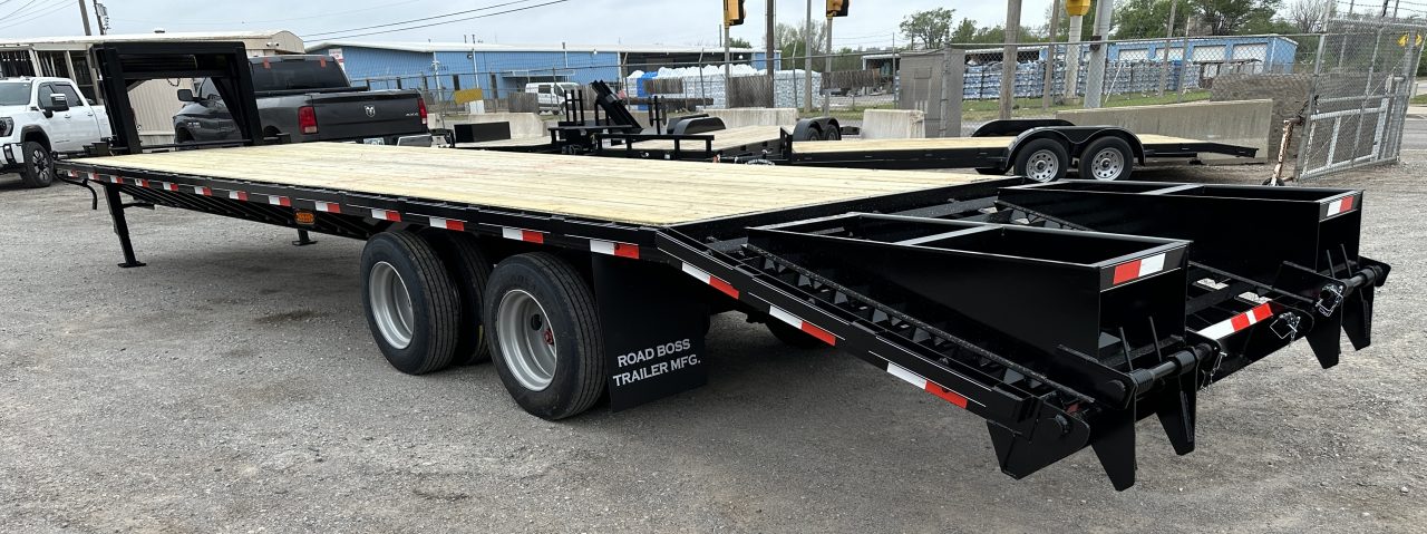 New 2026 Road Boss 32' Tandem 12k Dozer Dove with Hutch Equipment Trailer