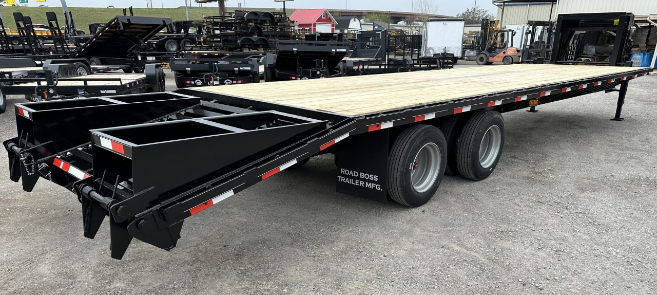 New 2026 Road Boss 32' Tandem 12k Dozer Dove with Hutch Equipment Trailer