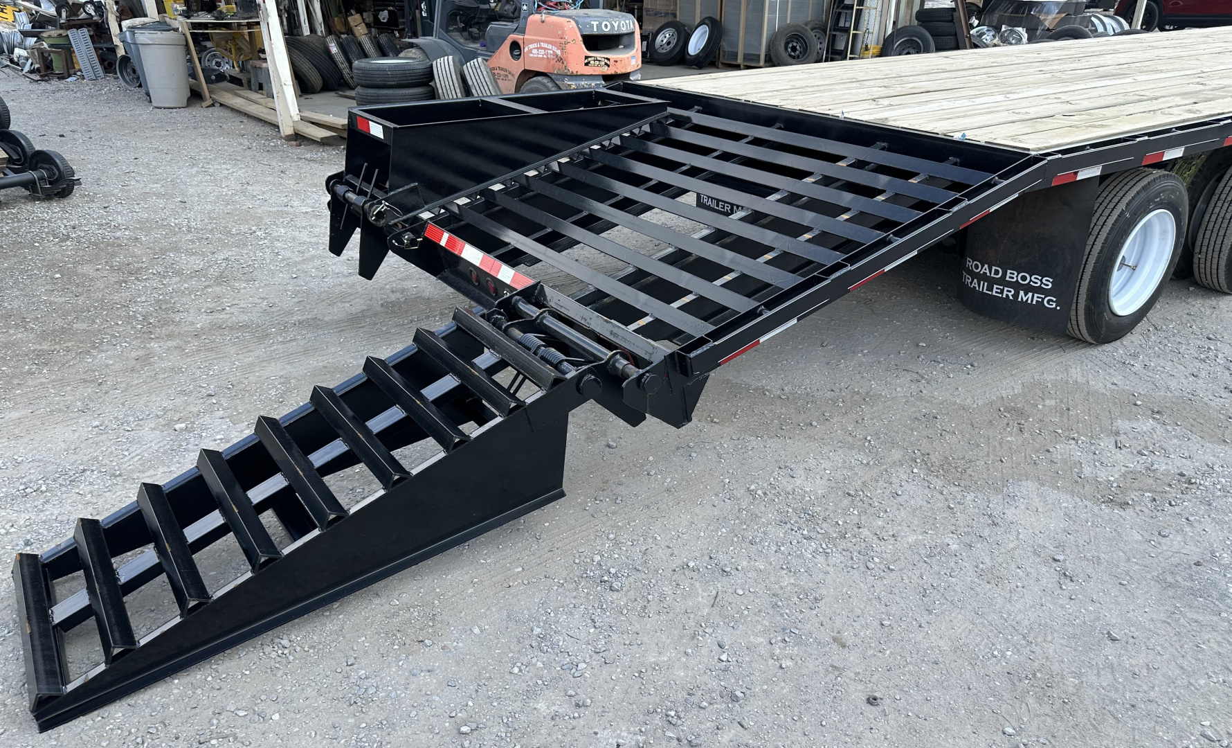 New 2026 Road Boss 32' Tandem 12k Dozer Dove with Hutch Equipment Trailer