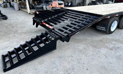 New 2025 Road Boss 32' Tandem 12k Dozer Dove with Hutch Equipment Trailer